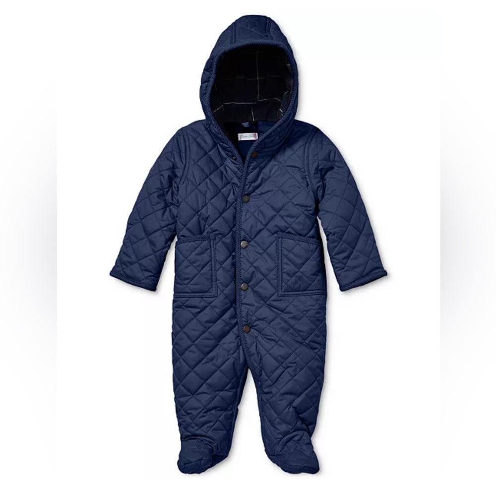 Ralph Lauren Navy Quilted Hooded Snowsuit